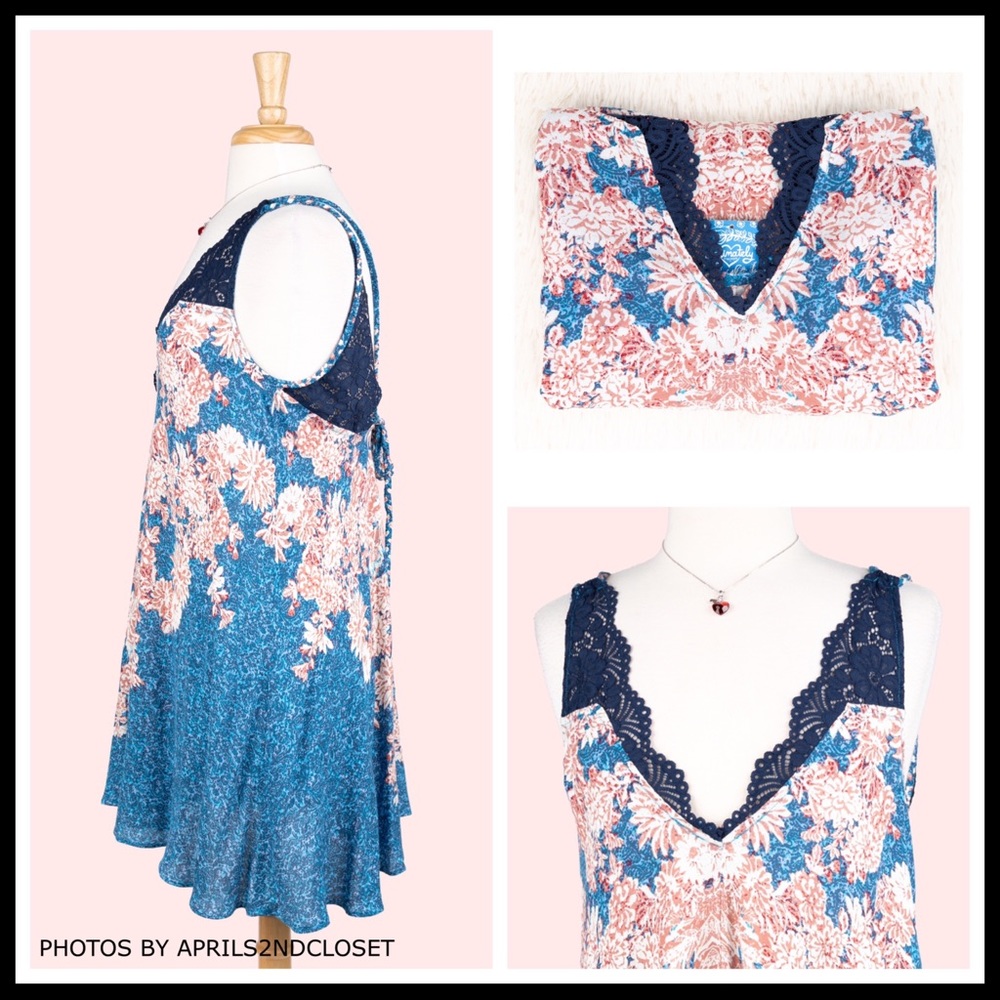 FREE PEOPLE BOHO FLOWY SLIP SUN TANK DRESS A3C - Picture 6 of 16